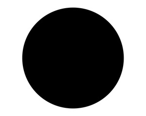 A Solid Black Circle Centered on a White Background for Graphic Design
