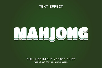 Mahjong 3d embossed simple words text effect