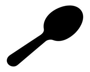 Isolated silhouette of a spoon on a white background ideal for logos