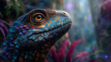 Fototapeta premium 幻想的な生物が熱帯に現れる