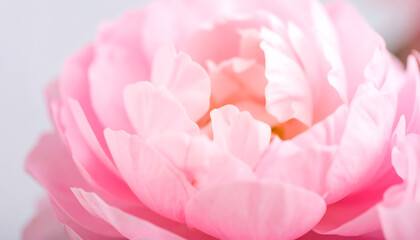 Obraz premium Close-up view of a delicate, fully bloomed pink peony flower with soft petals.