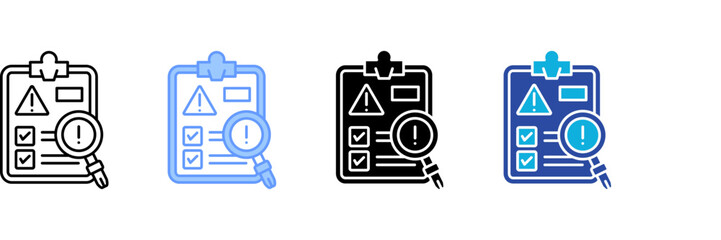 Risk Assessment  Icon Set Multiple Style Collection