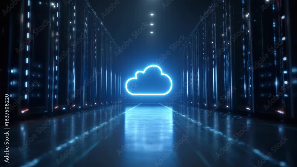 Aufkleber illuminating cloud technology glimpse into future of digital storage, data networks, and innovative 
