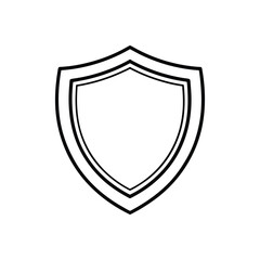 Obraz premium Award Shield Badge Line Art, Security Shield Award Outline, Protective Shield Badge Line Drawing