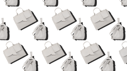 A repeating pattern of white bags from different angles.