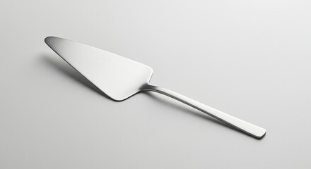 Fototapeta premium Elegant Silver Cake Server on a Clean White Background.