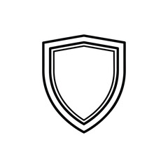 Award Shield Badge Line Art, Security Shield Award Outline, Protective Shield Badge Line Drawing