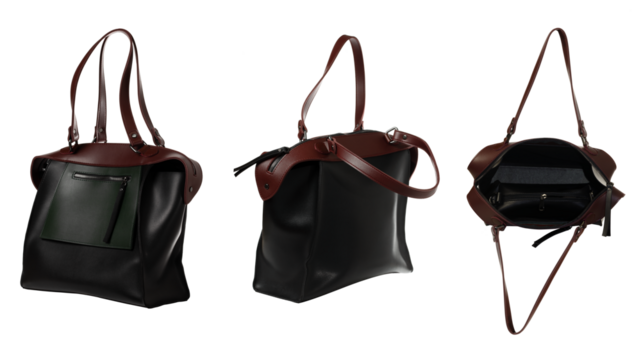 Women's bag viewed from different angles.
