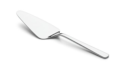 Fototapeta premium Elegant Silver Cake Server on White Background for Dessert Presentation.