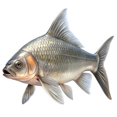 Obraz premium photorealistic silver carp full body side profil.png
