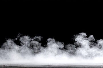 Abstract smoke plume on black background