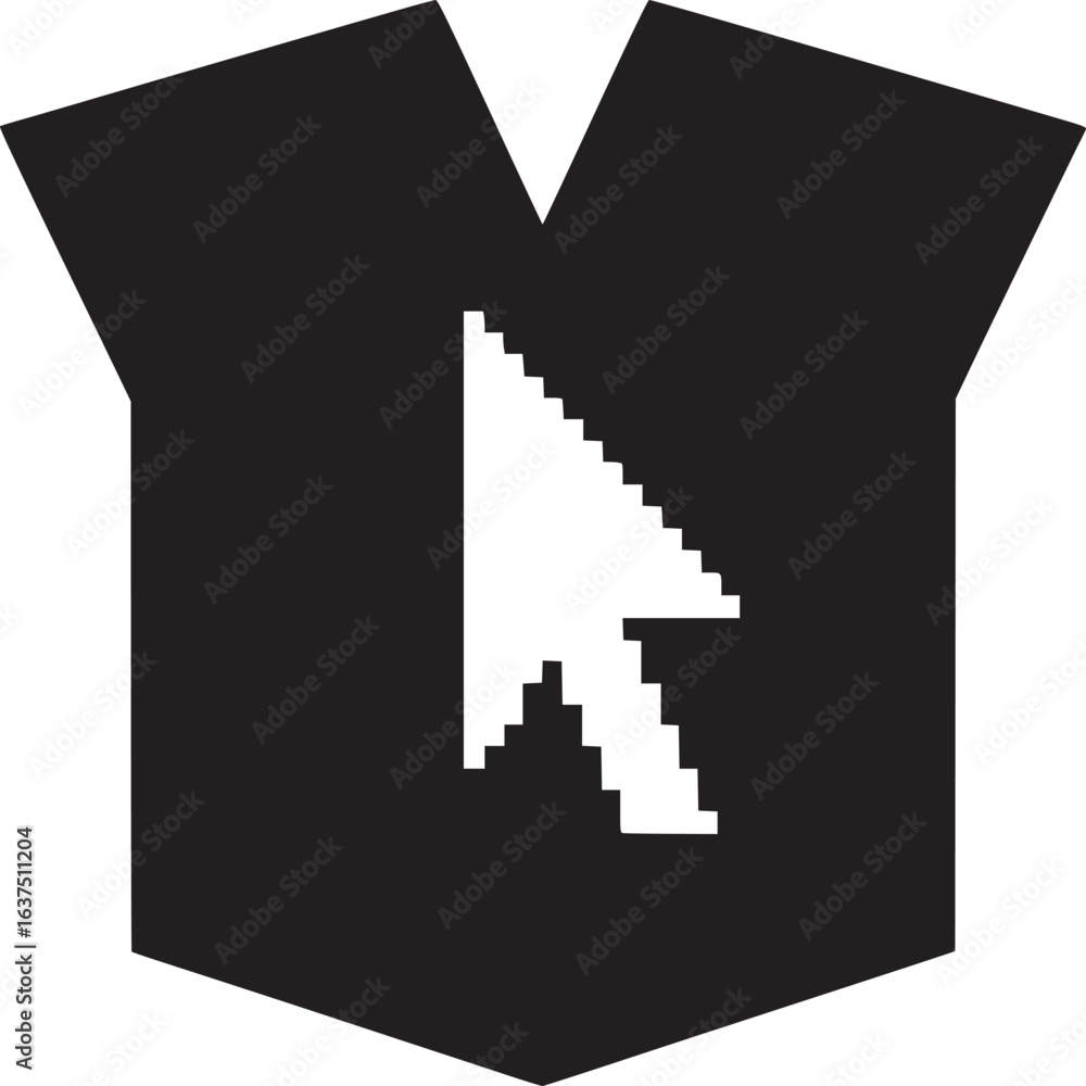 Poster a black box with an arrow cursor pointing to the right in the middle on a white background art