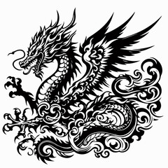 dargon tattoo vector illustration