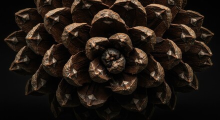 Dark Brown Pine Cone Macro Photography: Nature's Intricate Geometry
