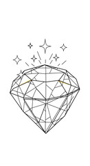 Sparkling diamond gemstone cut faceted precious jewel shimmering brilliance elegant luxury crystal