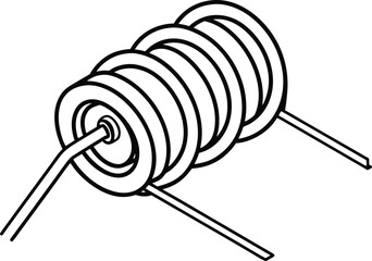 Inductor Design for Electronic Circuit Projects. Detailed Inductor Illustration for Electrical Engineering Use. High Quality Inductor Graphic for Technology and Science. Modern Inductor Design