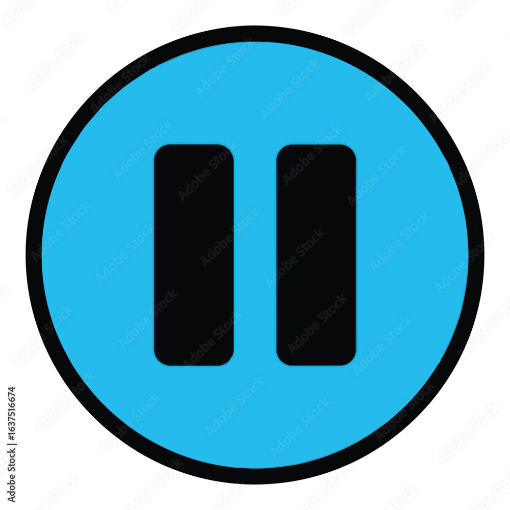 Aufkleber art of pause button icon isolated on white background, representing media control, music and playbac