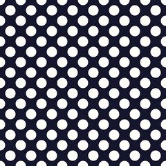 Background White Polka Dots on Black Pattern 