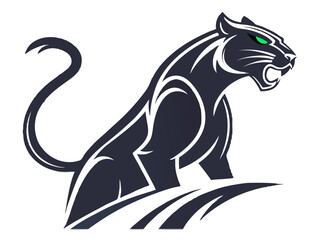 Powerful Black Panther Silhouette Logo