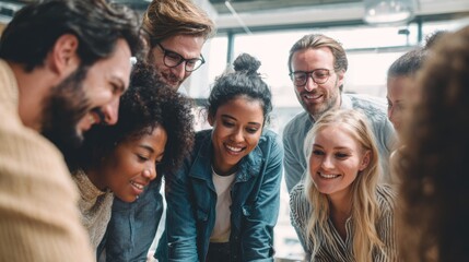 Obraz premium Inclusive Team Culture. Show diverse teams (age, ethnicity, gender) in real, everyday business scenarios.