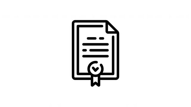 Animated Certificate Document Official Approval. business. video