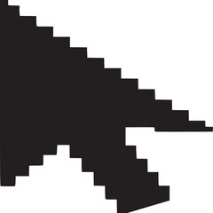 Fototapeta premium Pixelated mouse cursor arrow icon. Retro 8-bit computer pointer vector. Black digital navigation symbol for web design and gaming.