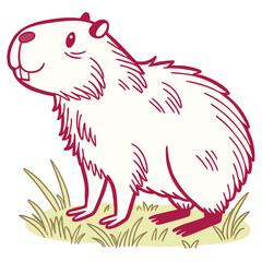 Fototapeta premium Cute Capybara Animal Vector Illustration 