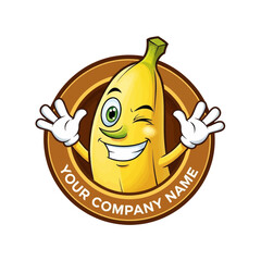 Banana Cartoon Mascot Logo and Brand Design 3D Vector Illustration