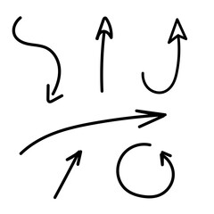 Hand Drawn Arrow Icons. Doodle Sketch Direction Symbols PNG