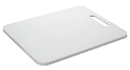White Plastic Cutting Board with Handle Kitchen Utensil.