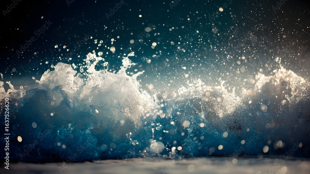 Aufkleber a dynamic display of water splashing and surging.