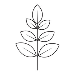 Obraz premium Elegant Botanical Illustration Simple Leaf Design with Delicate Veins and a Serene Aesthetic, Perfect for Minimalist Decor and Nature Inspired Themes