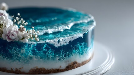 Ocean-themed cake with intricate detail.