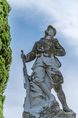 The ancient war memorial in Valtriano di Fauglia, Pisa, Italy