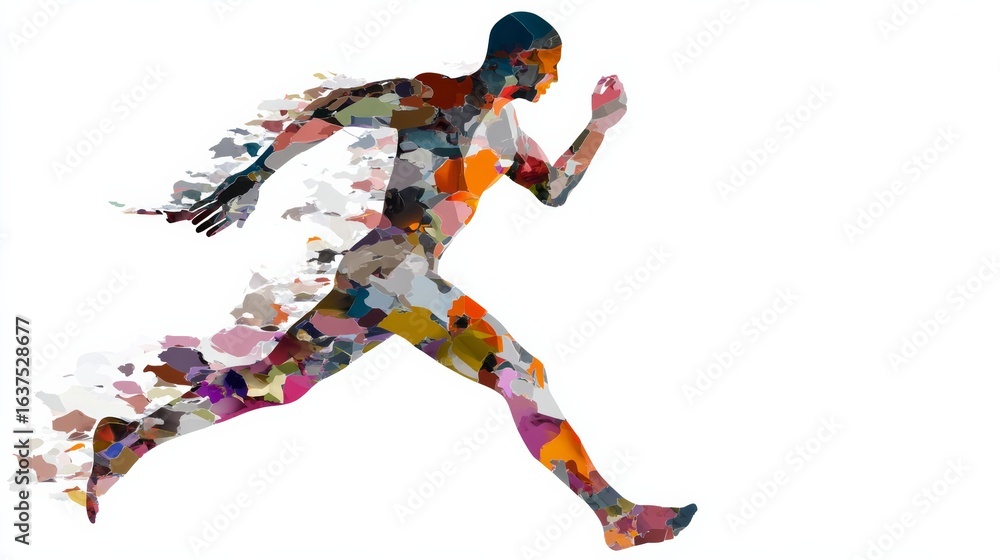 Poster man running with a blurred background