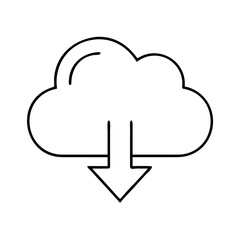 Cloud download icon vector illustration for web design and mobile app in outline style design