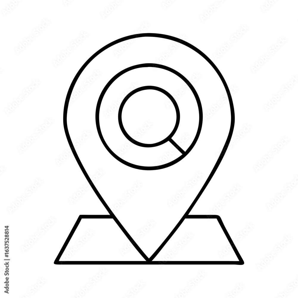 Poster find location pin gps map marker search destination point navigation position outline vector icon