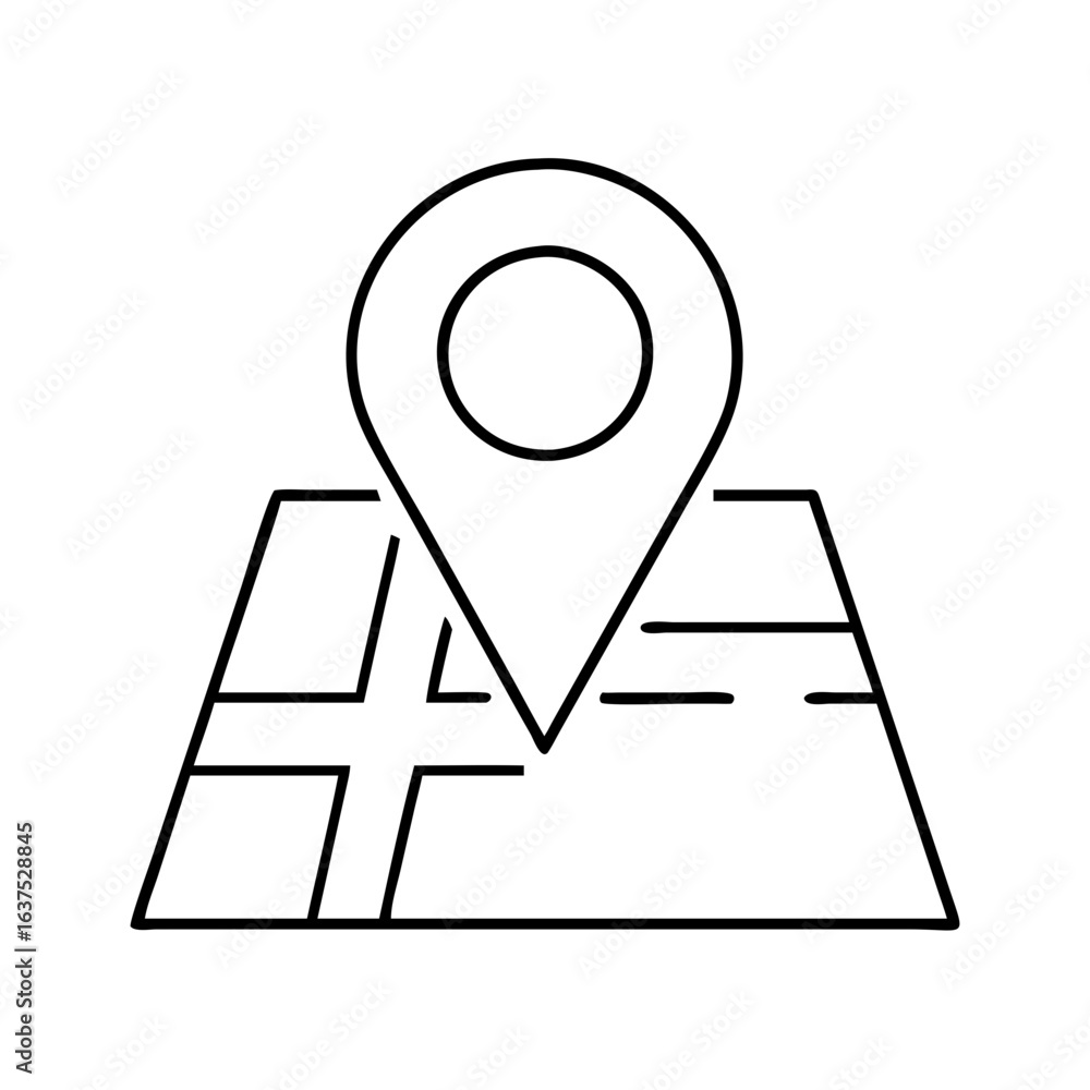 Poster find location on map with gps navigation pin pointer for travel and destination search guide