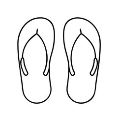 Discover stylish summer flip flops sandals vector outline for beach and casual wear design needs