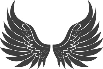 Obraz premium vector illustration of black wings