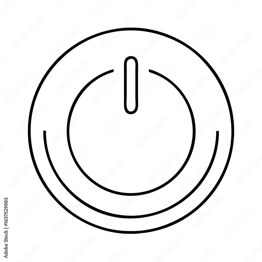 Aufkleber power button icon vector illustration for on off switch symbol in modern simple outline style
