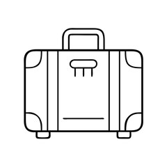 Suitcase luggage travel bag baggage vacation trip journey business trip line art icon vector design