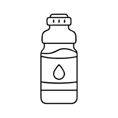 Outline water bottle vector design for hydration and fitness, reusable bottle graphic design idea