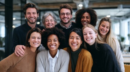 Obraz premium Inclusive Team Culture. Show diverse teams (age, ethnicity, gender) in real, everyday business scenarios.