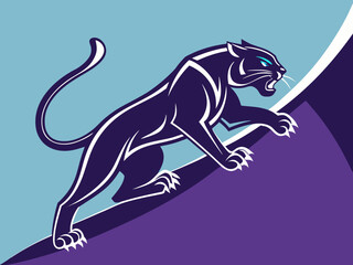 Obraz premium A bold, stylized logo of a panther's head.
