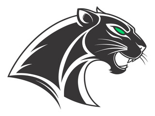 A bold, stylized logo of a panther's head.
