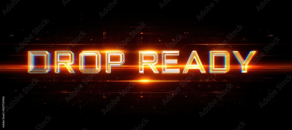 Poster digital abstract background with glowing chrome 
