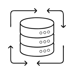Database backup and restore process diagram with arrows for data recovery strategy plan