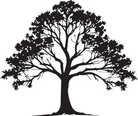 Obraz premium tree silhouette Vector | Minimalist & Trendy tree Silhouette Design | Unique & Stylish tree Artwork for Vector design