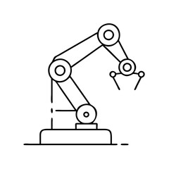 Industrial robotic arm vector illustration for automation manufacturing and engineering design
